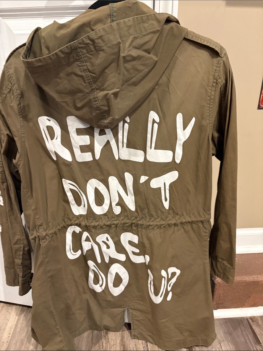 Nordstrom Olive Green Graphic Hooded Anorak Jacket